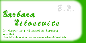 barbara milosevits business card